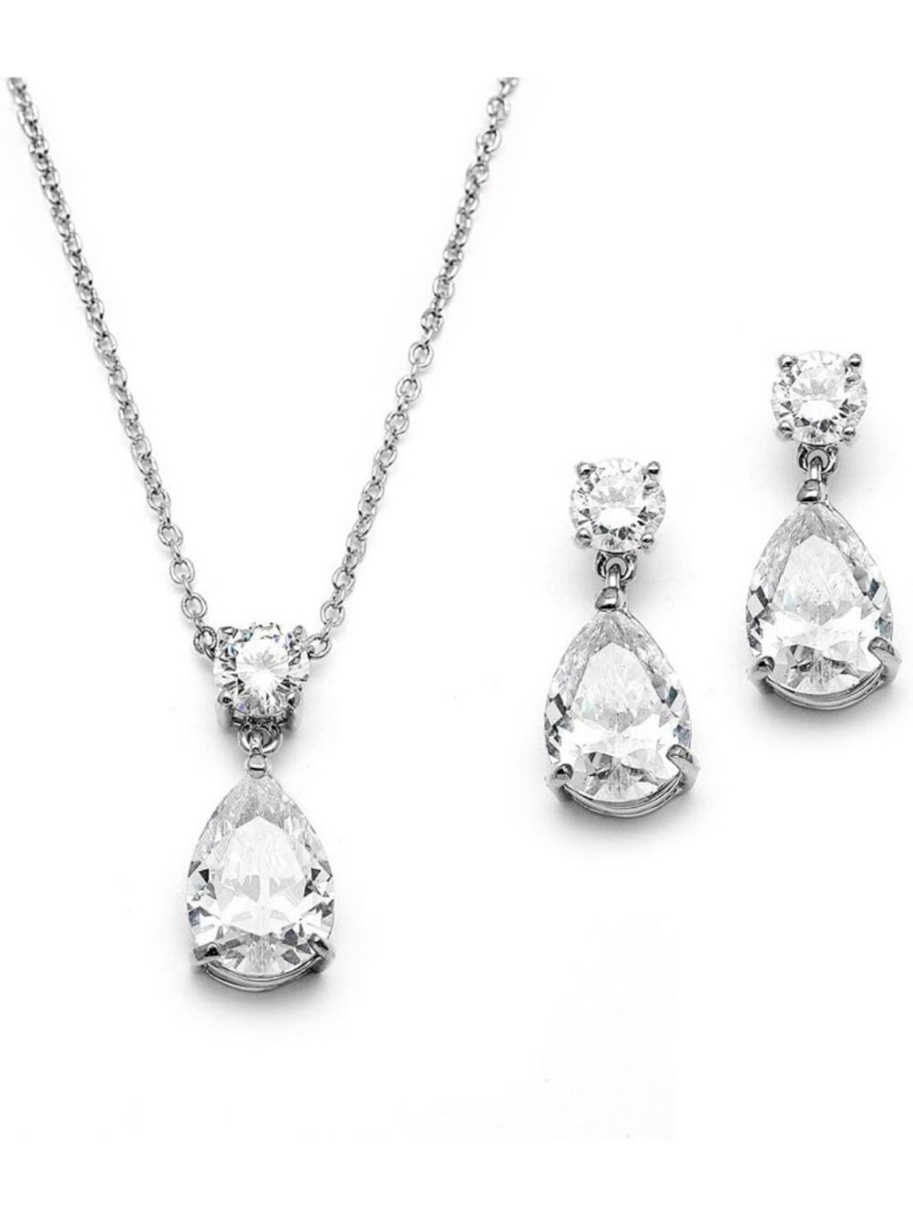 Elegant Teardrop Necklace & Earrings Set for Weddings, Parties & Special